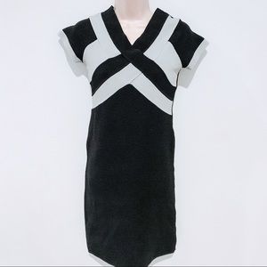 Black and grey strip criss cross dress